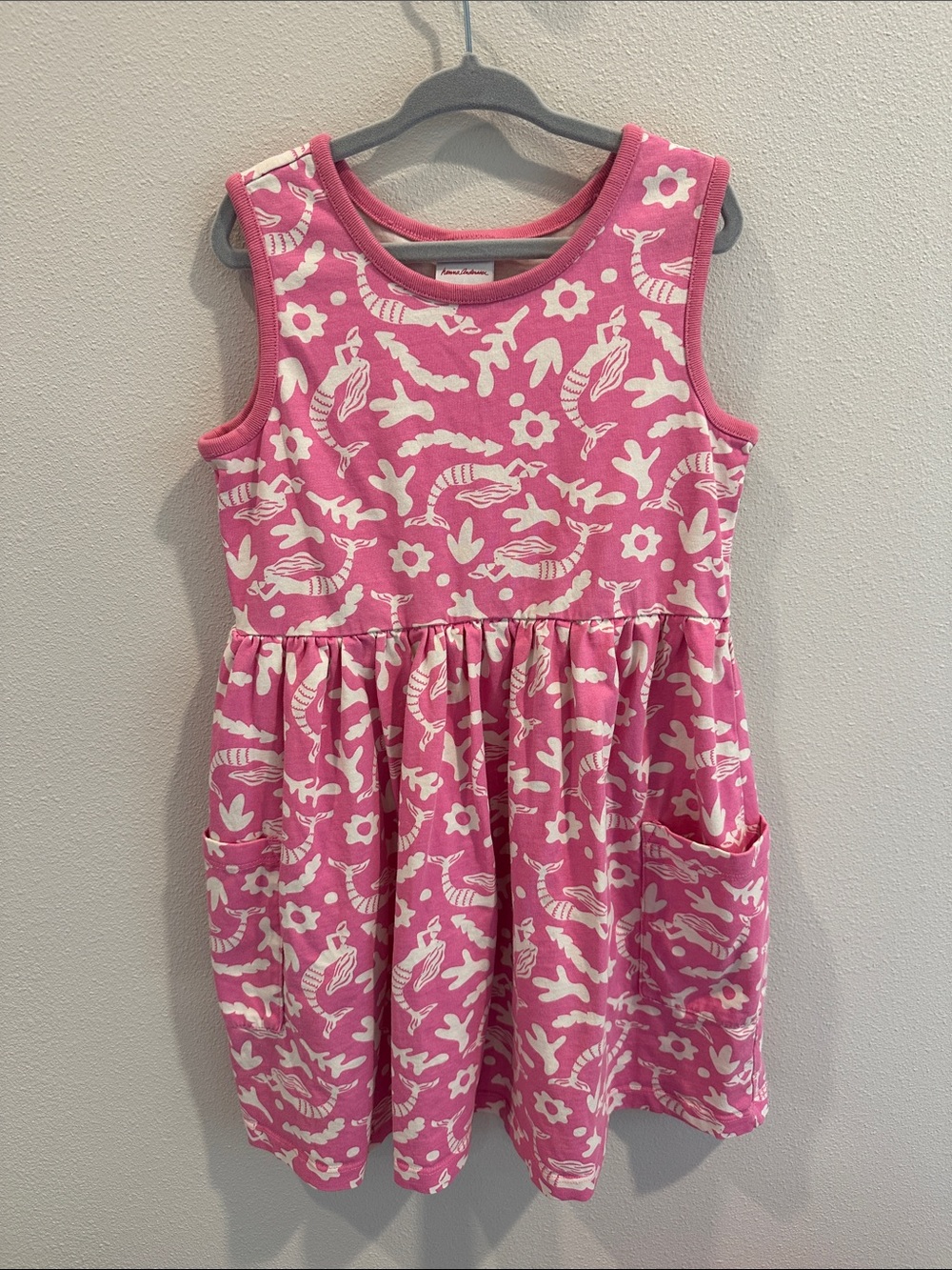 Hanna Andersson Pink Floral & Sea Print Sleeveless Dress
